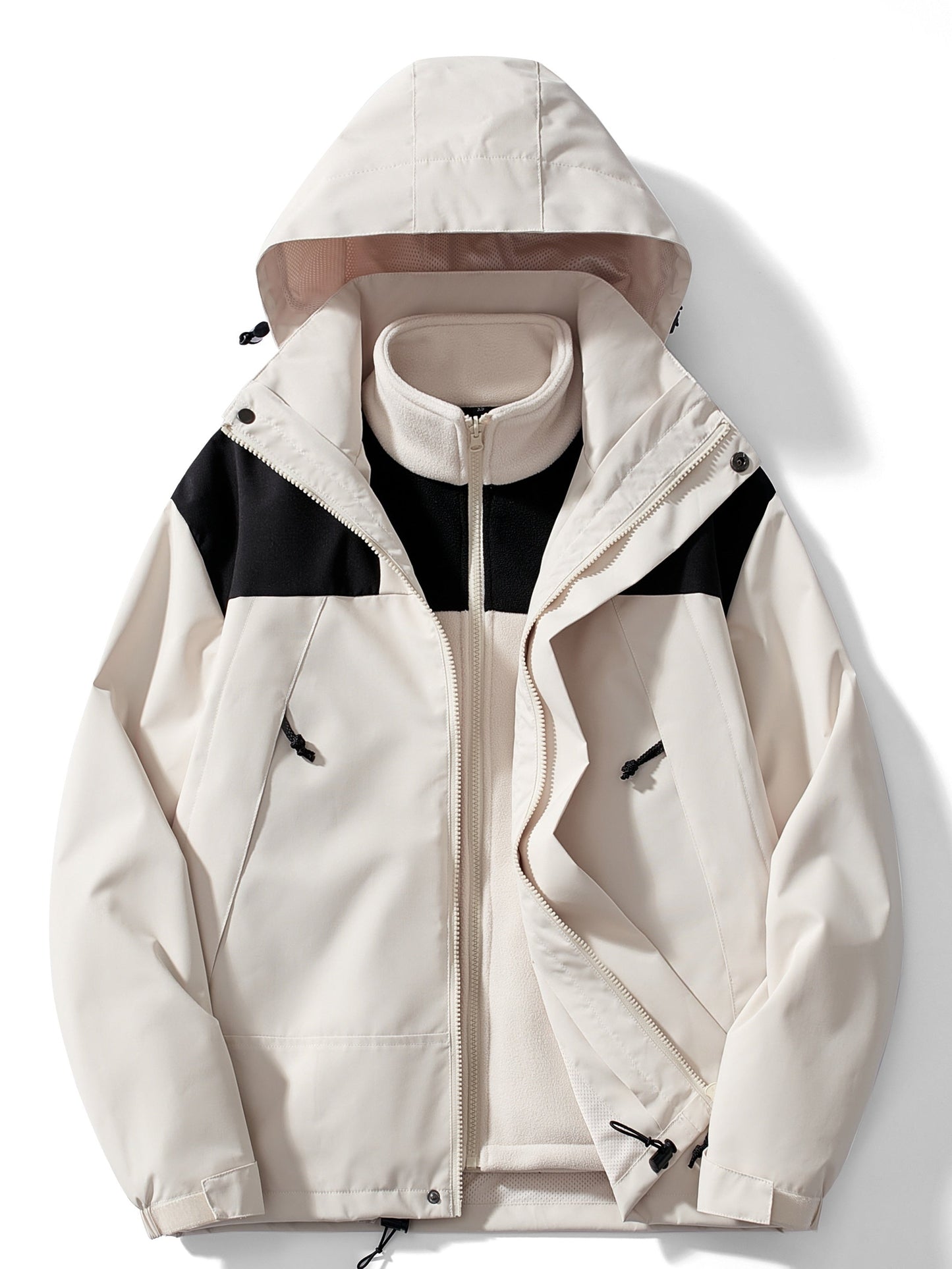 Heidi-Mode | 3-in-1 Fleece-Winterjacke mit Kapuze für Damen