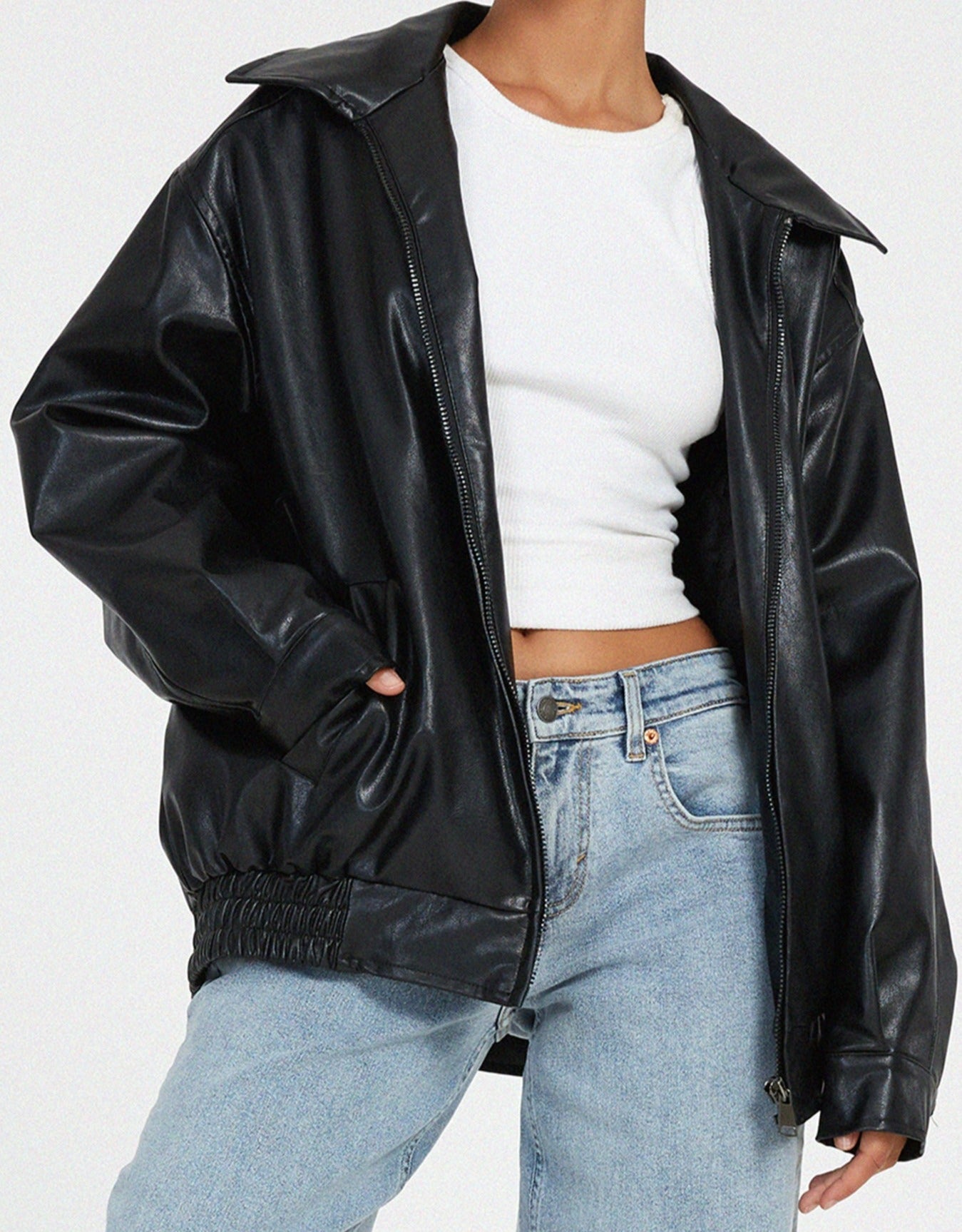 Ivy | Veste Femme Oversize en Simili Cuir