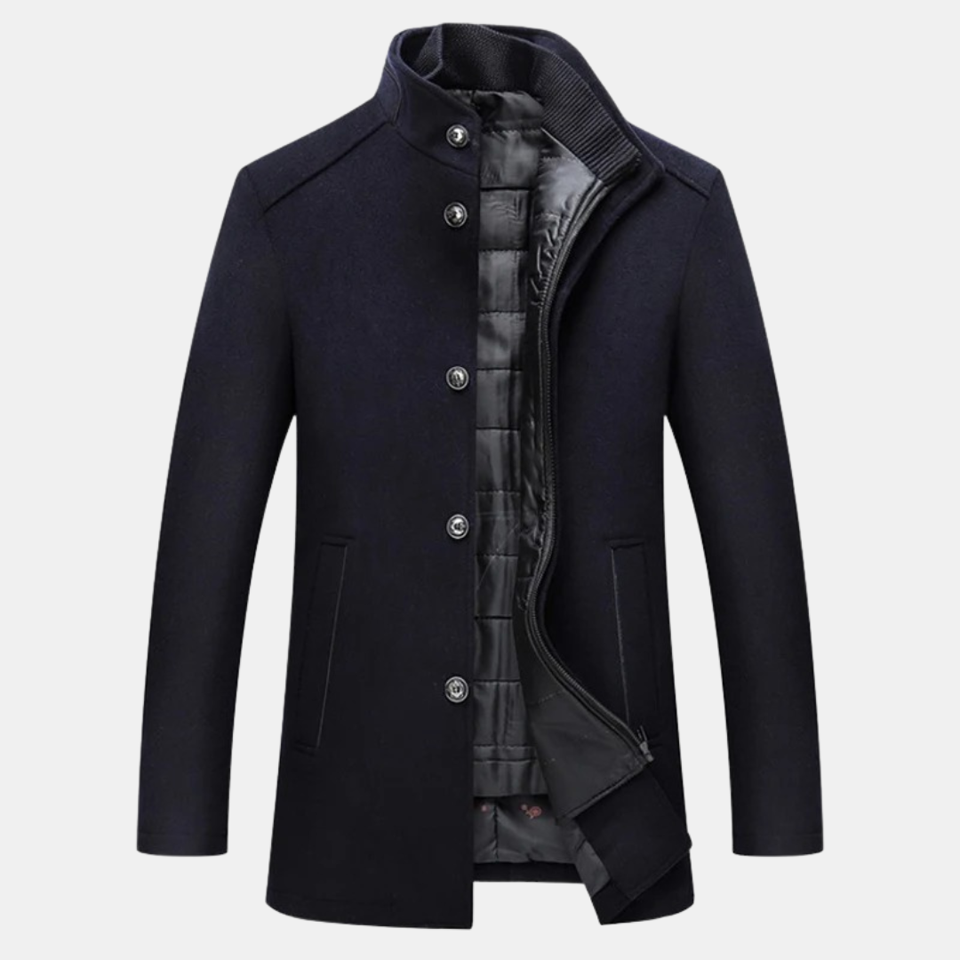Léo | Manteau Homme En Laine Avec Col Montant