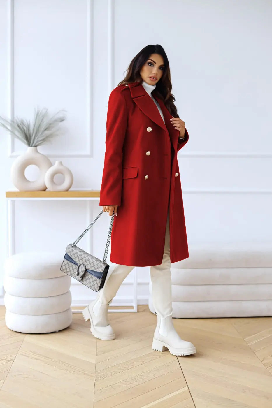 Malia | Manteau Femme en Laine Double Boutonnage