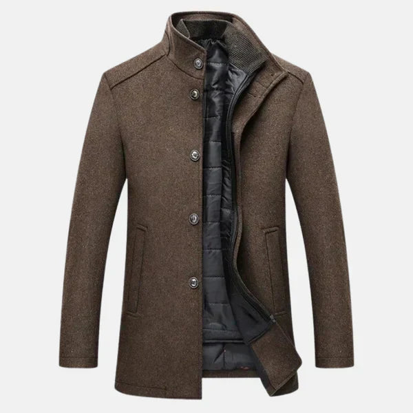Léo | Manteau Homme En Laine Avec Col Montant