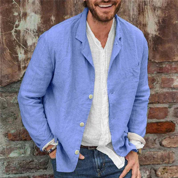 Veste légère en coton et lin pour hommes : Confort et style automnal