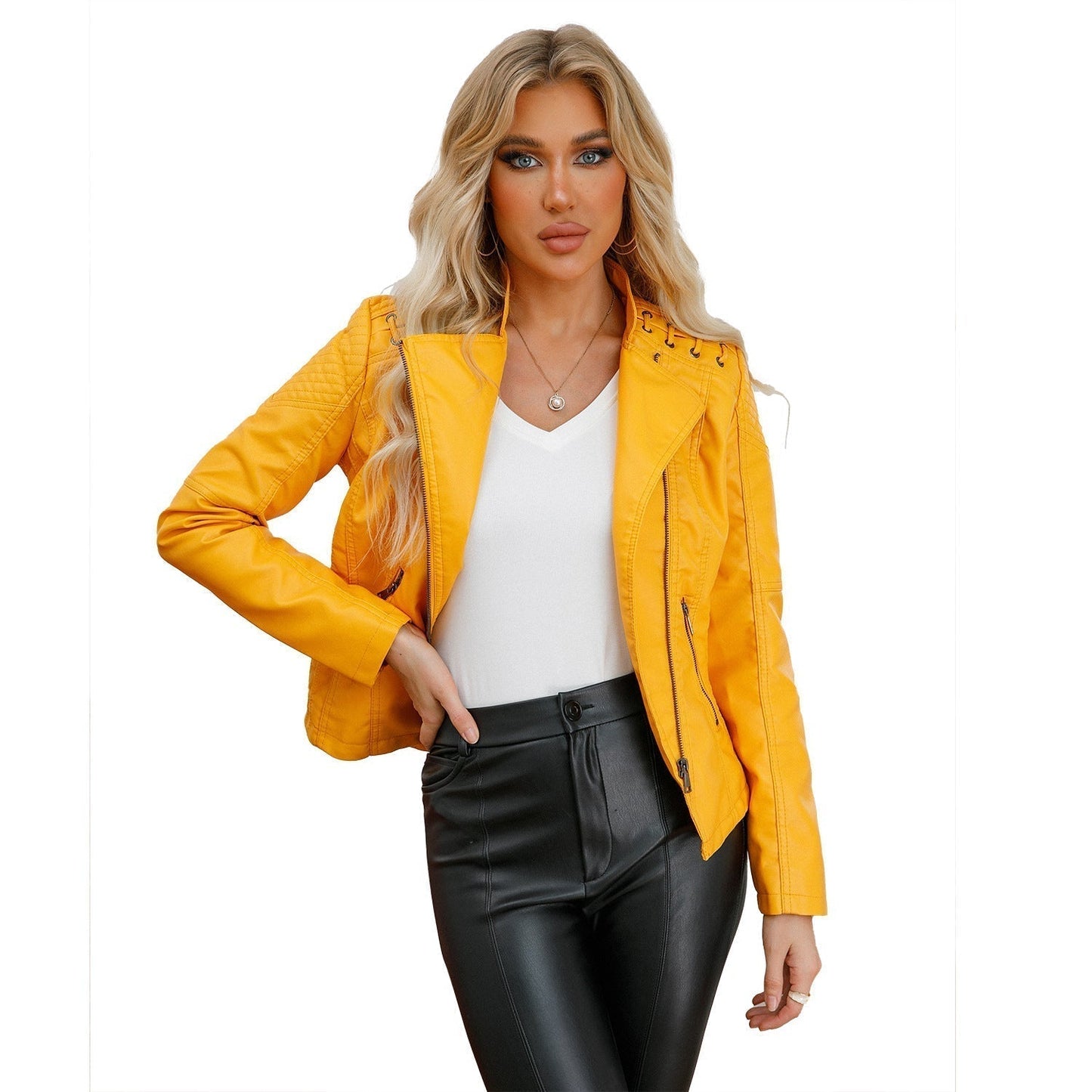 Veste en cuir d'agneau pour l'automne