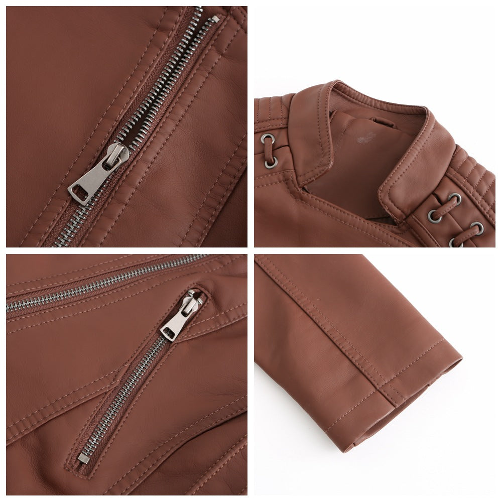 Veste en cuir d'agneau pour l'automne