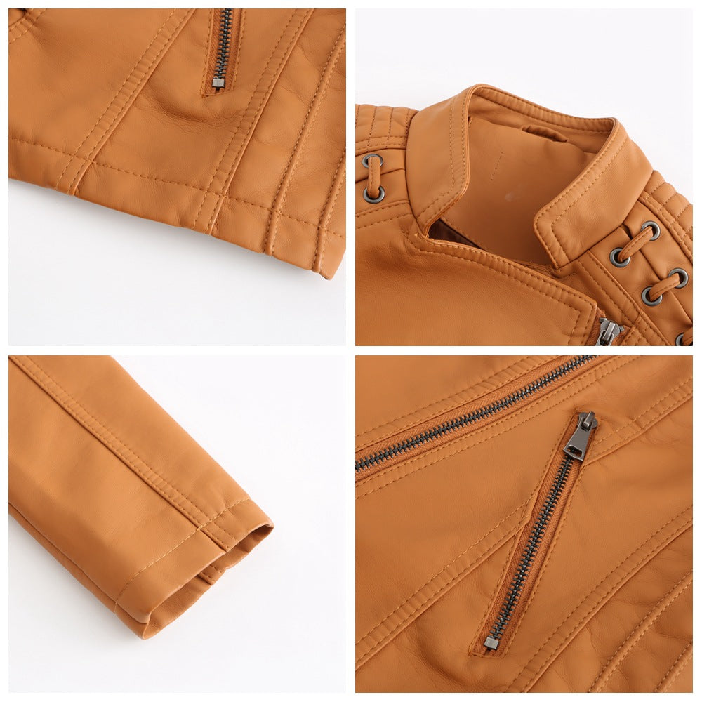 Veste en cuir d'agneau pour l'automne