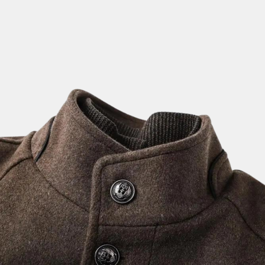 Léo | Manteau Homme En Laine Avec Col Montant
