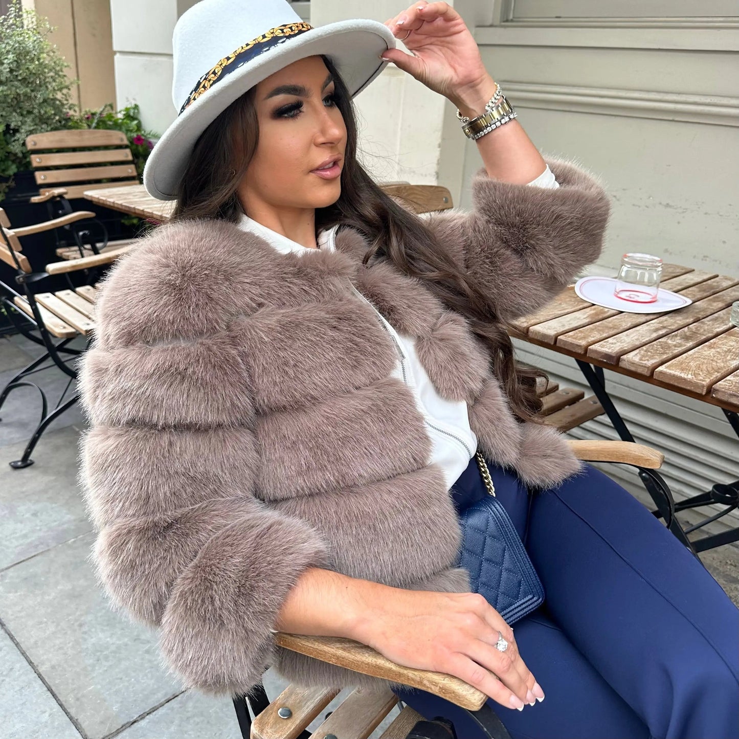 Lima | Manteau Femme en Fausse Fourrure Matelassée