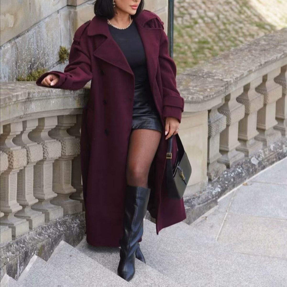 Marlène | Manteau Long Ceinturé Élégant pour Femme