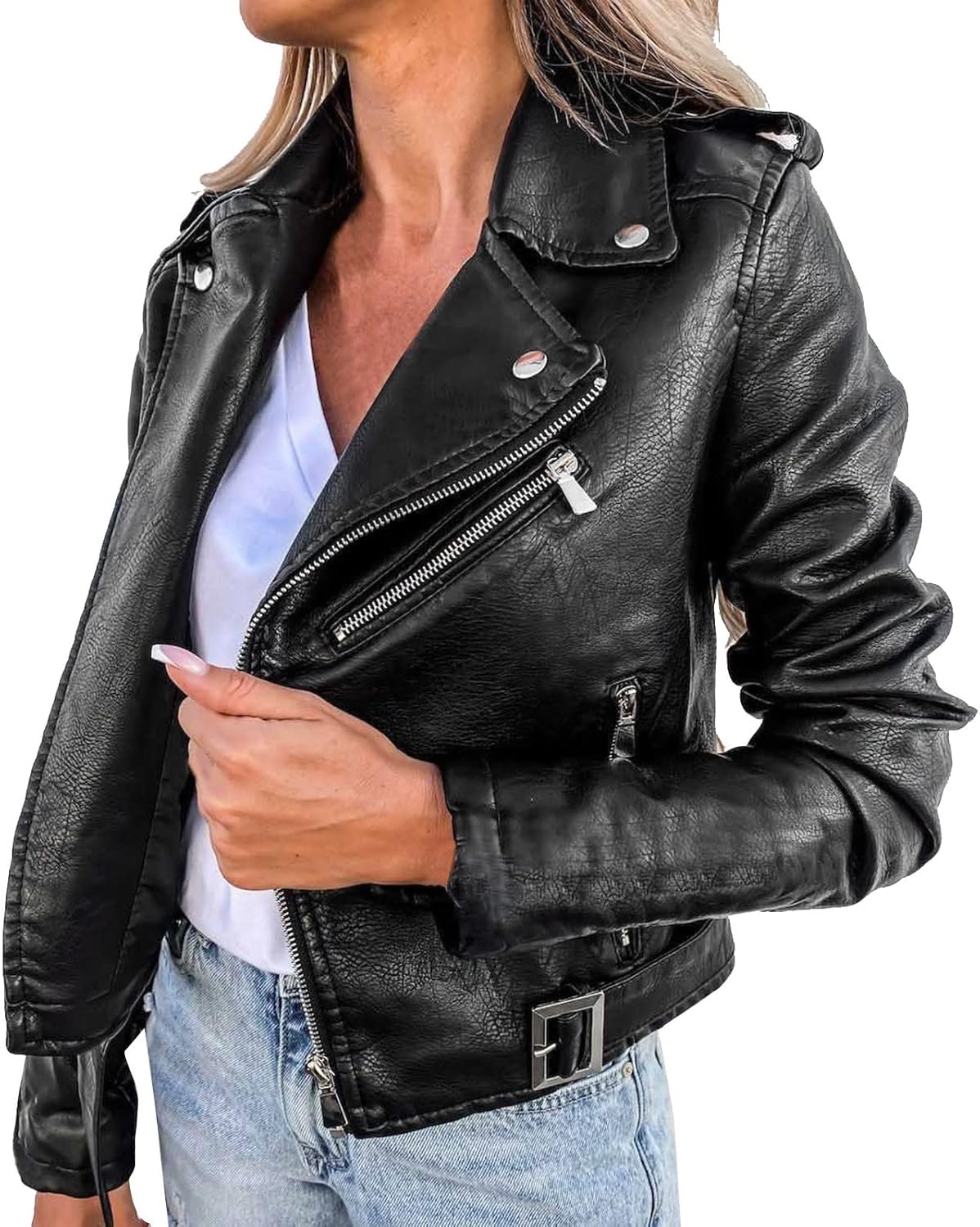 FASLOLSDP Giacca invernale da donna, lunga, retrò, con collo a risvolto, giacca invernale, sexy, da motociclista, per la primavera, per attività all'aperto