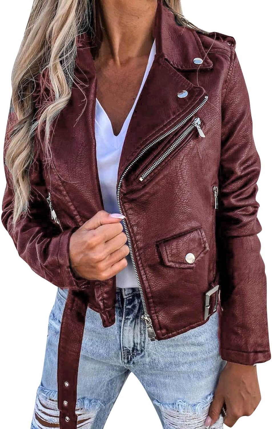 FASLOLSDP Giacca invernale da donna, lunga, retrò, con collo a risvolto, giacca invernale, sexy, da motociclista, per la primavera, per attività all'aperto