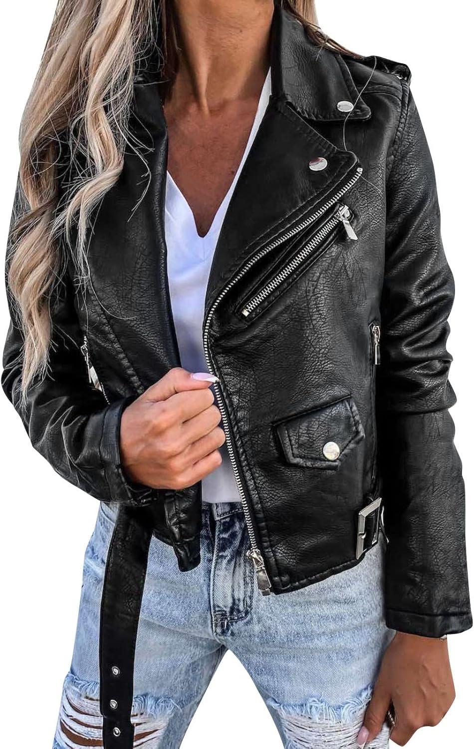 FASLOLSDP Giacca invernale da donna, lunga, retrò, con collo a risvolto, giacca invernale, sexy, da motociclista, per la primavera, per attività all'aperto