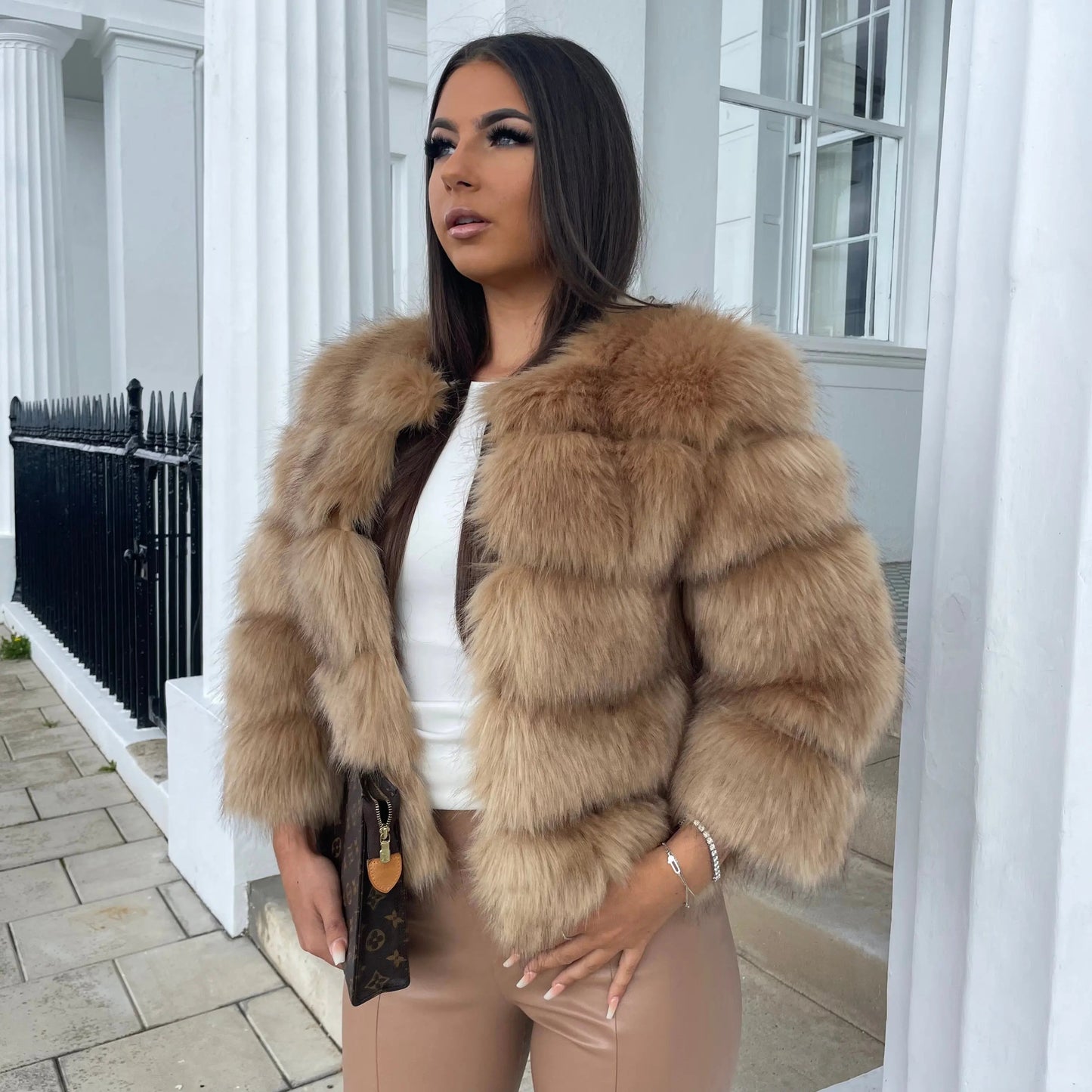 Lima | Manteau Femme en Fausse Fourrure Matelassée