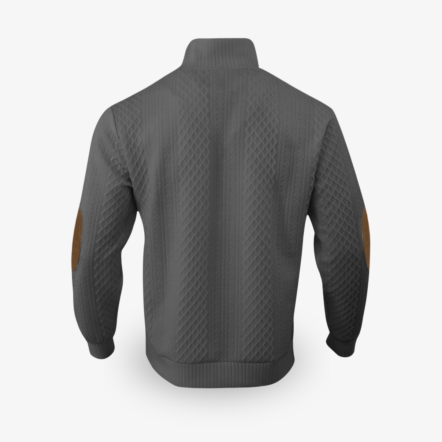Mathias | Pull chaud texturé en maille premium à col boutonné