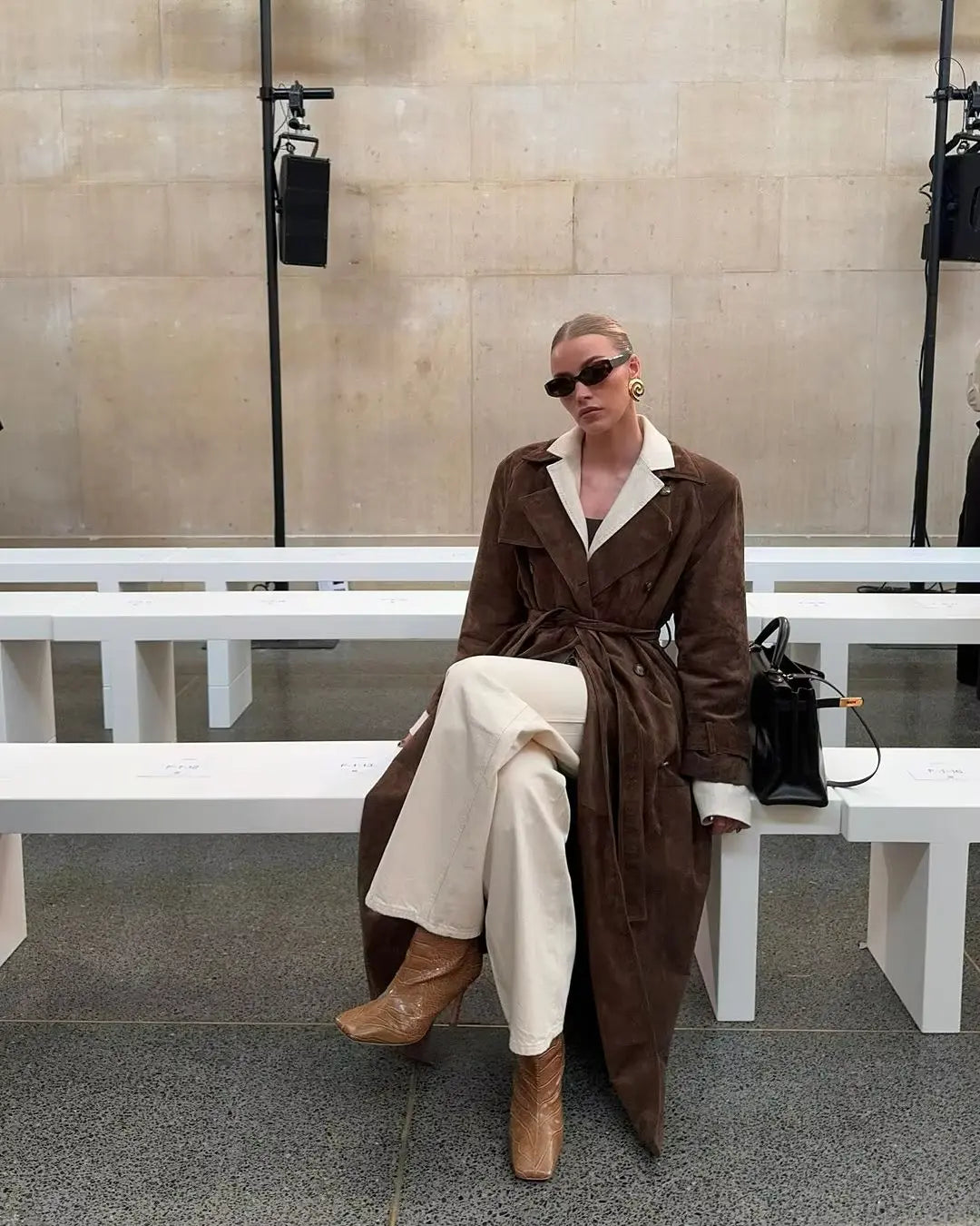 Isadora | Trenchcoat pour Femme Long Effet Daim