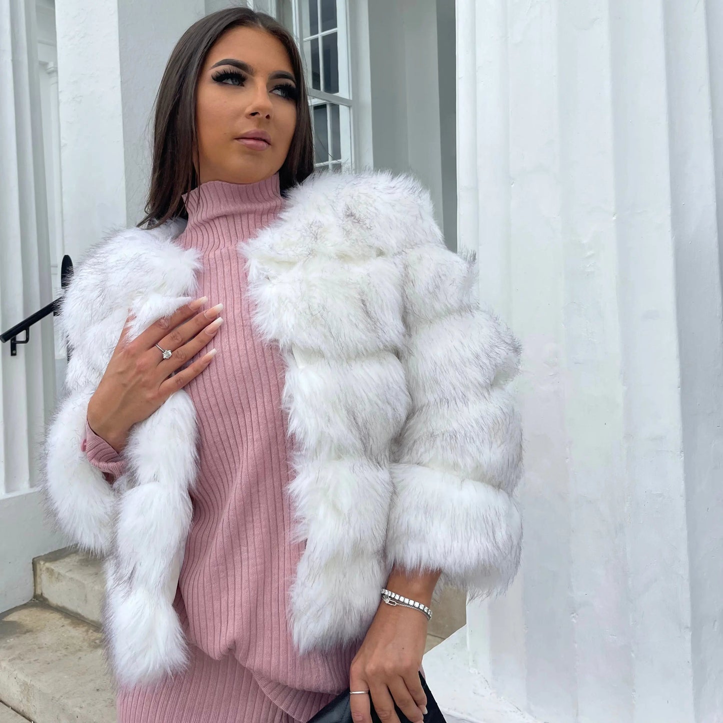 Lima | Manteau Femme en Fausse Fourrure Matelassée