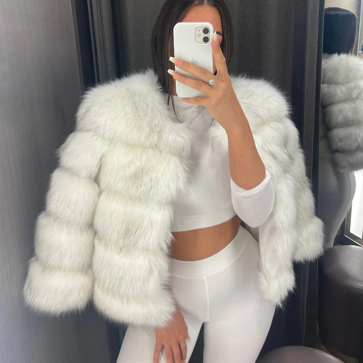 Lima | Manteau Femme en Fausse Fourrure Matelassée