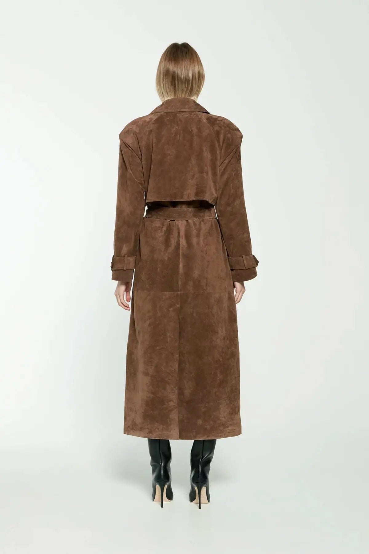 Isadora | Trenchcoat pour Femme Long Effet Daim