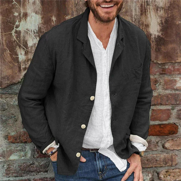 Veste légère en coton et lin pour hommes : Confort et style automnal