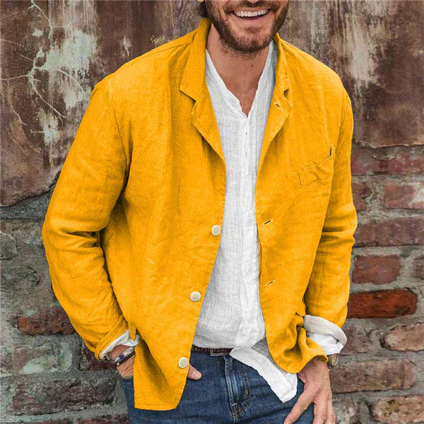 Veste légère en coton et lin pour hommes : Confort et style automnal