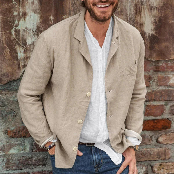 Veste légère en coton et lin pour hommes : Confort et style automnal