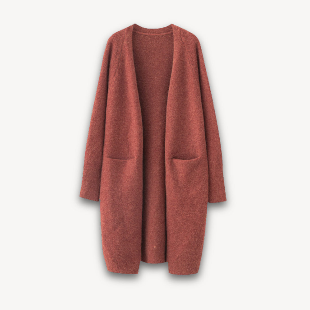 Vero – Dames Cashmere Cardigan – Open Front – Lang Model