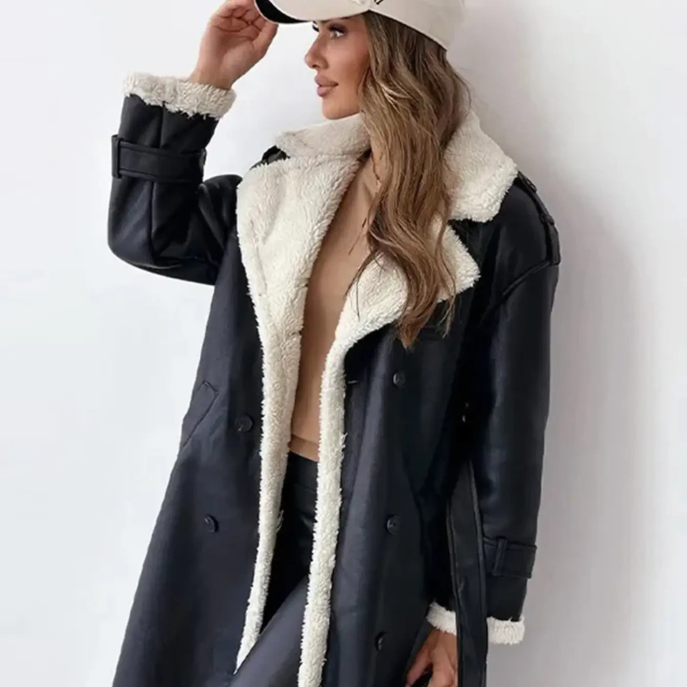 Naya | Manteau Long Femme en Simili Cuir