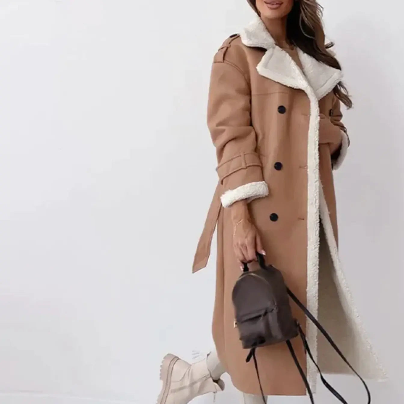 Naya | Manteau Long Femme en Simili Cuir