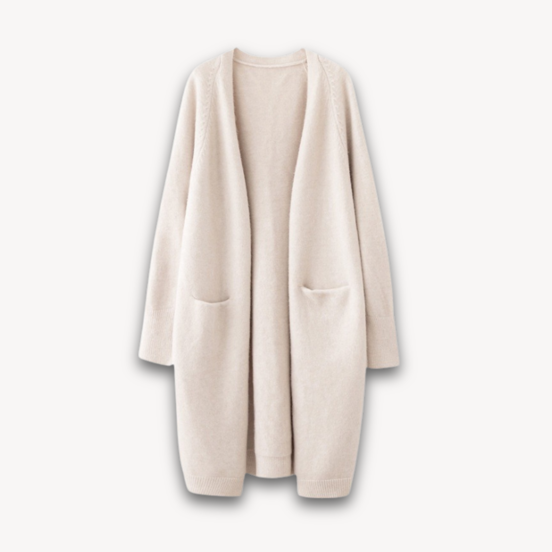 Vero – Dames Cashmere Cardigan – Open Front – Lang Model