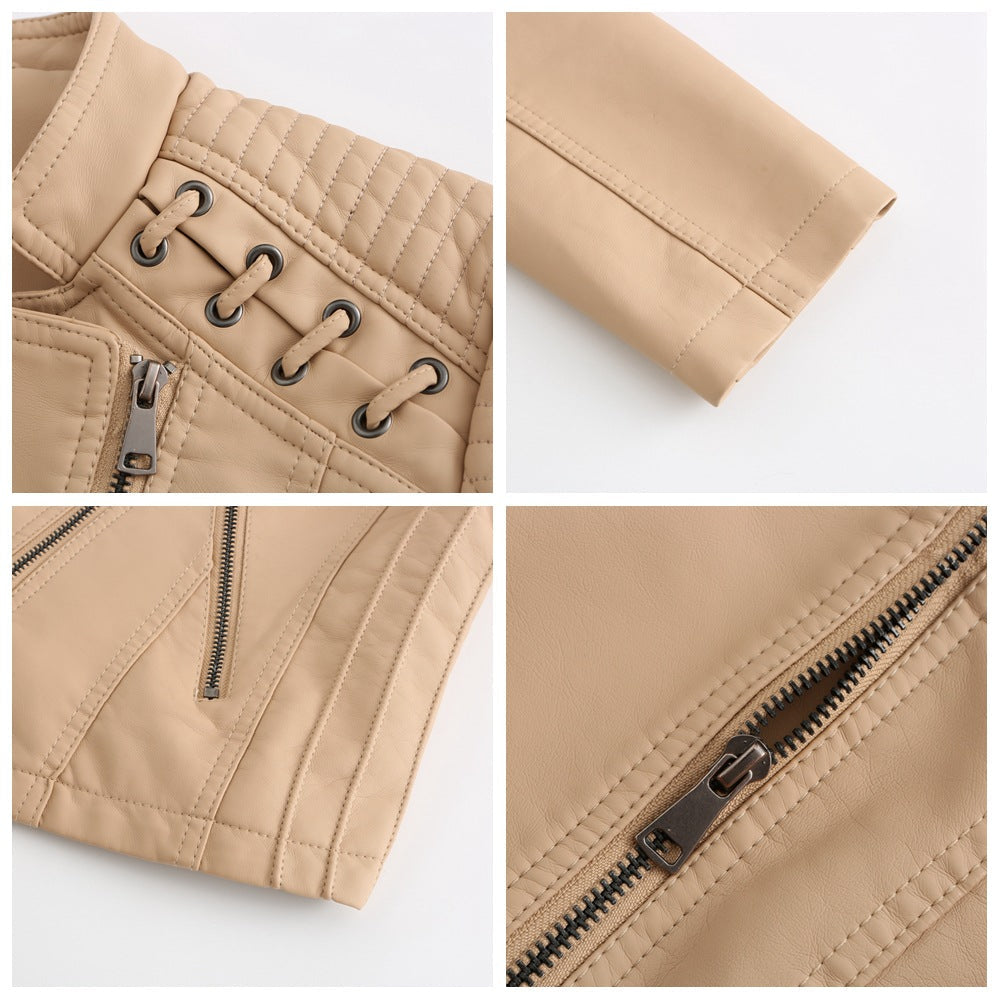Veste en cuir d'agneau pour l'automne
