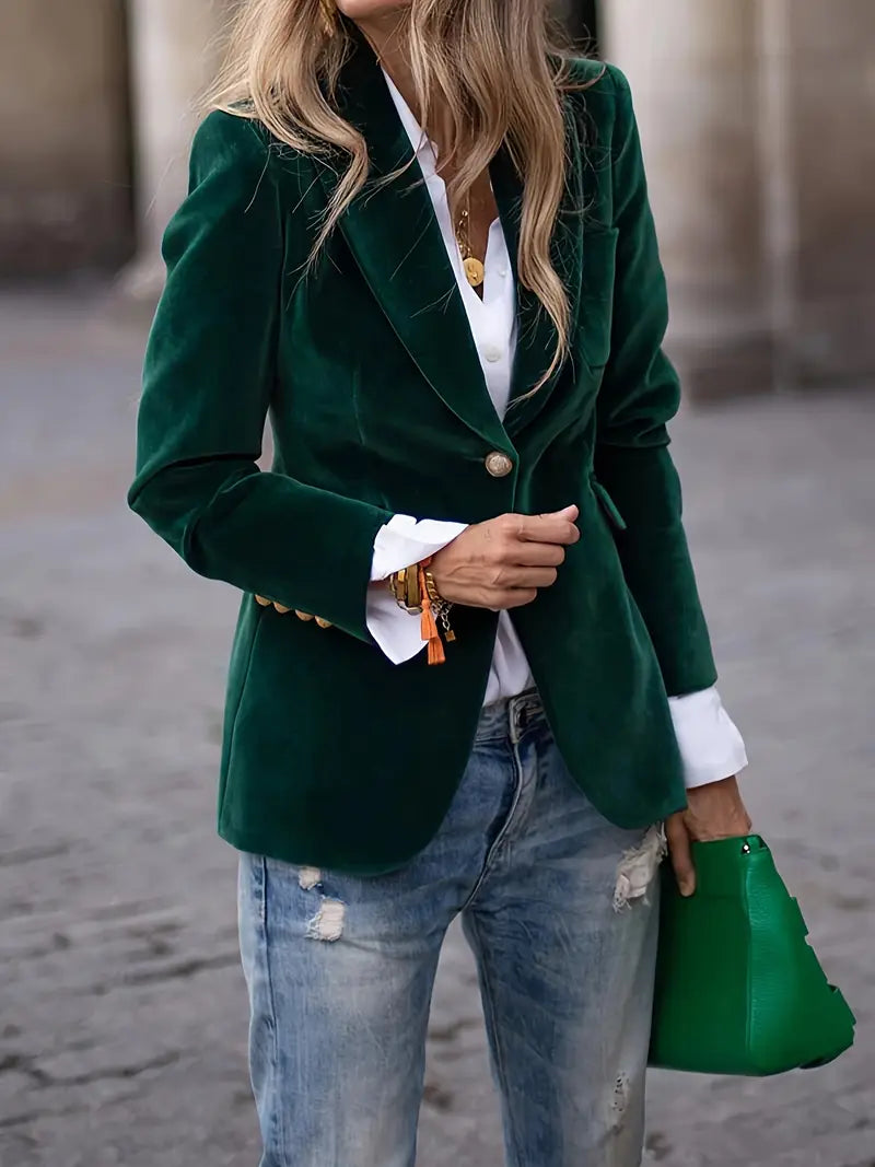 Blazer Élégant en Velours - Chic et Confortable