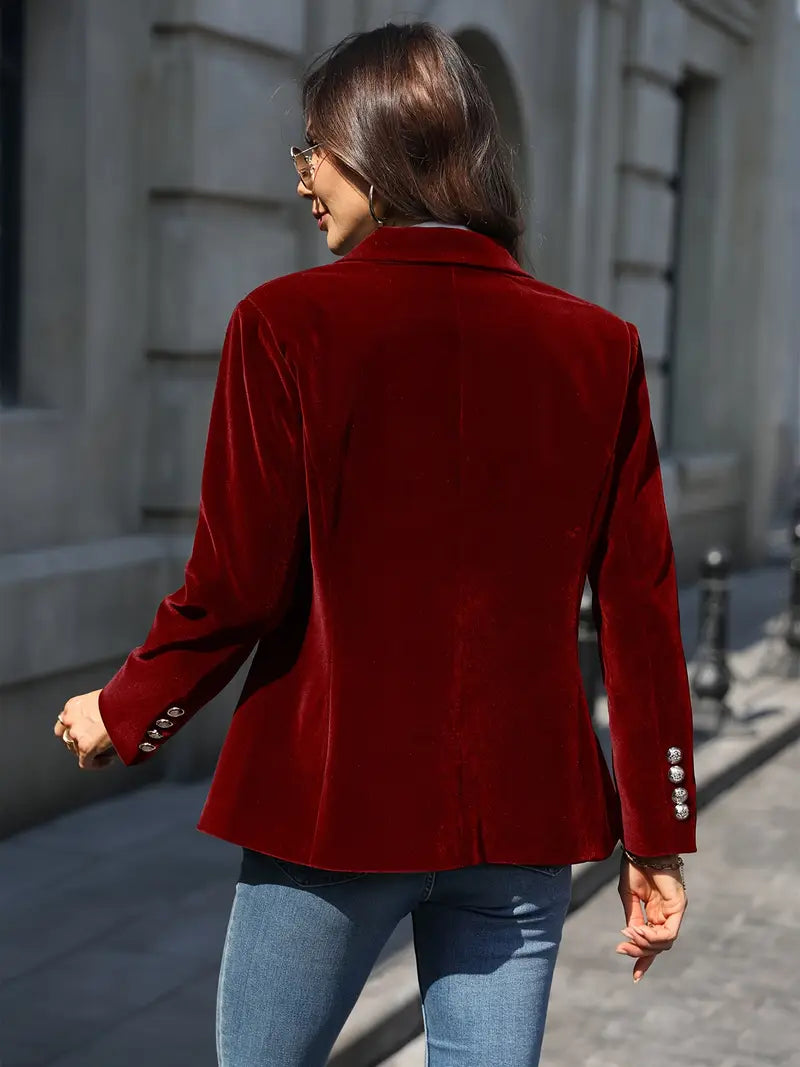 Blazer Élégant en Velours - Chic et Confortable