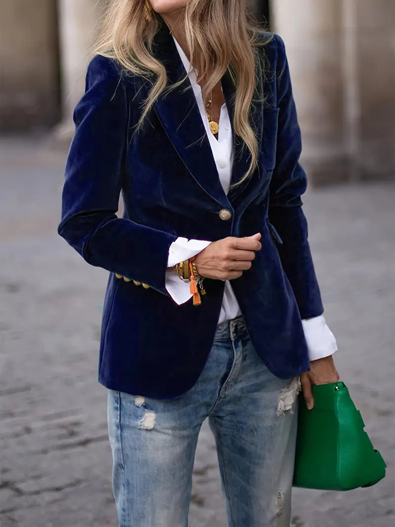Blazer Élégant en Velours - Chic et Confortable