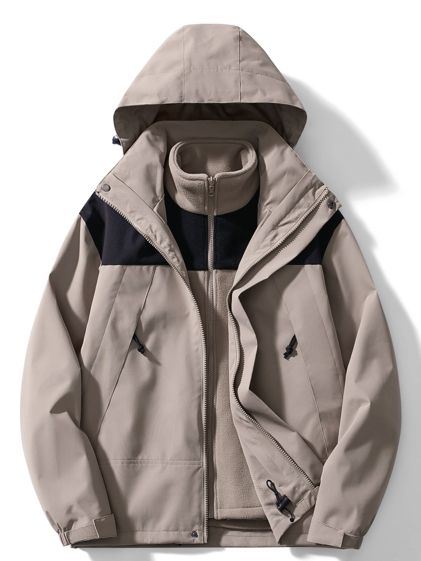 Heidi-Mode | 3-in-1 Fleece-Winterjacke mit Kapuze für Damen