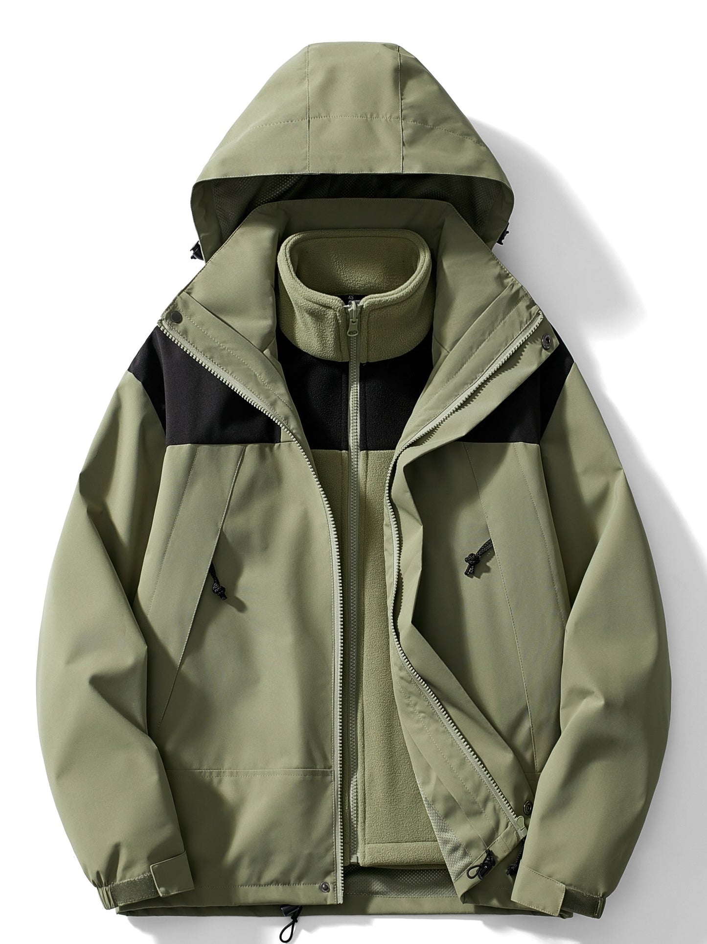 Heidi-Mode | 3-in-1 Fleece-Winterjacke mit Kapuze für Damen