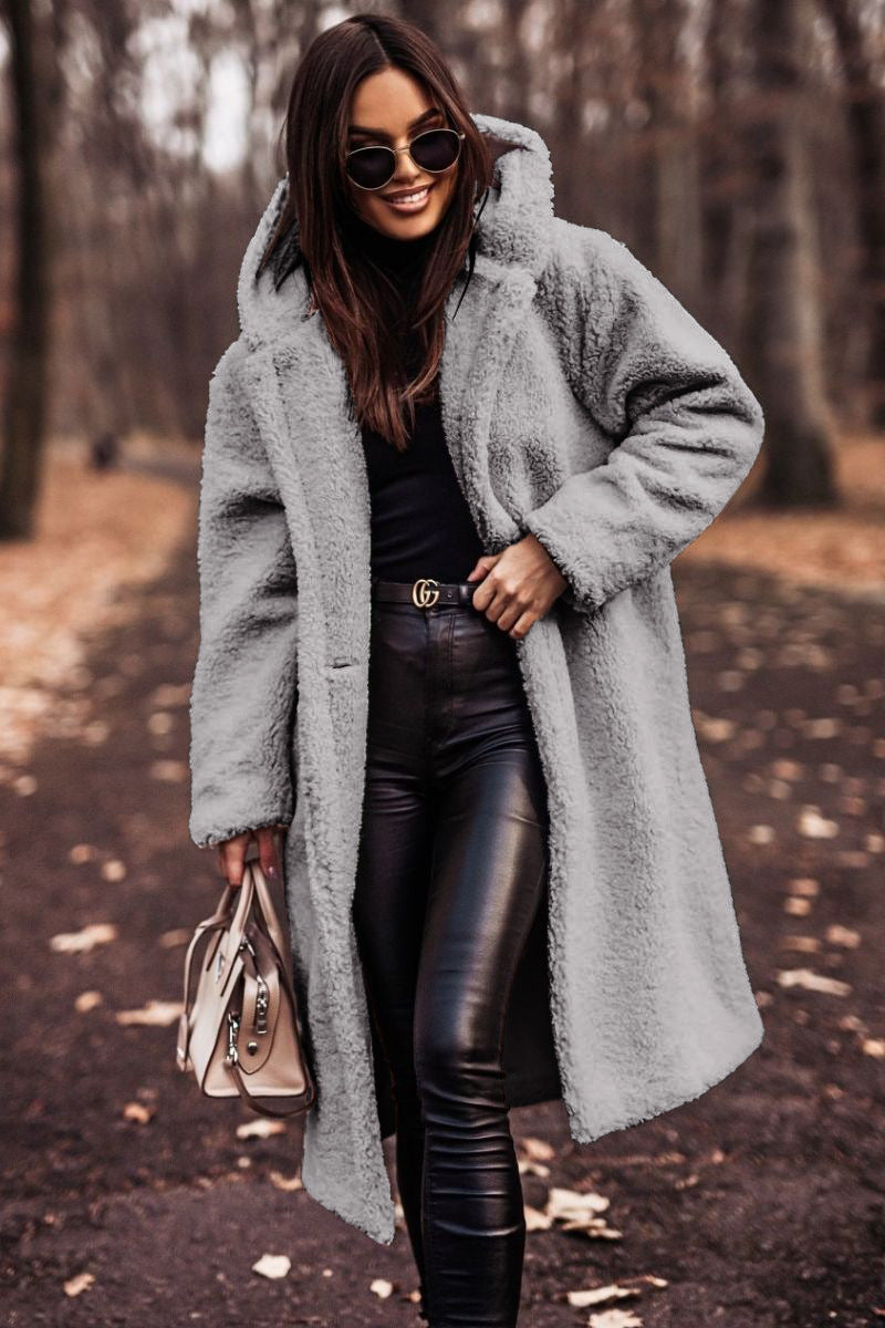 Lorena | Manteau long teddy à capuche pour femme  chaud et élégant