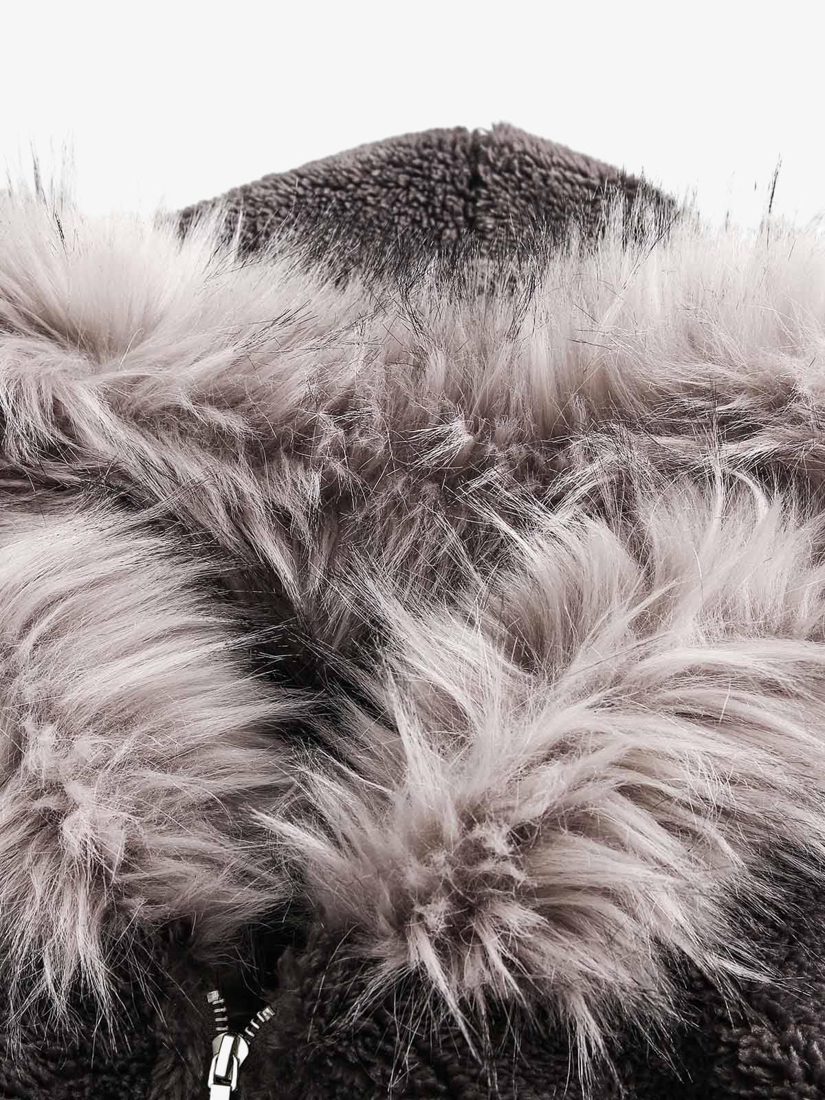 Thesupermade Fur Hooded Quilted Sherpa Jacket - 2304