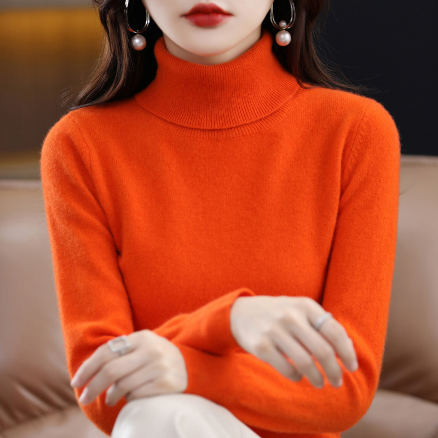 Pull à col roulé en cachemire -  Luxe et confort