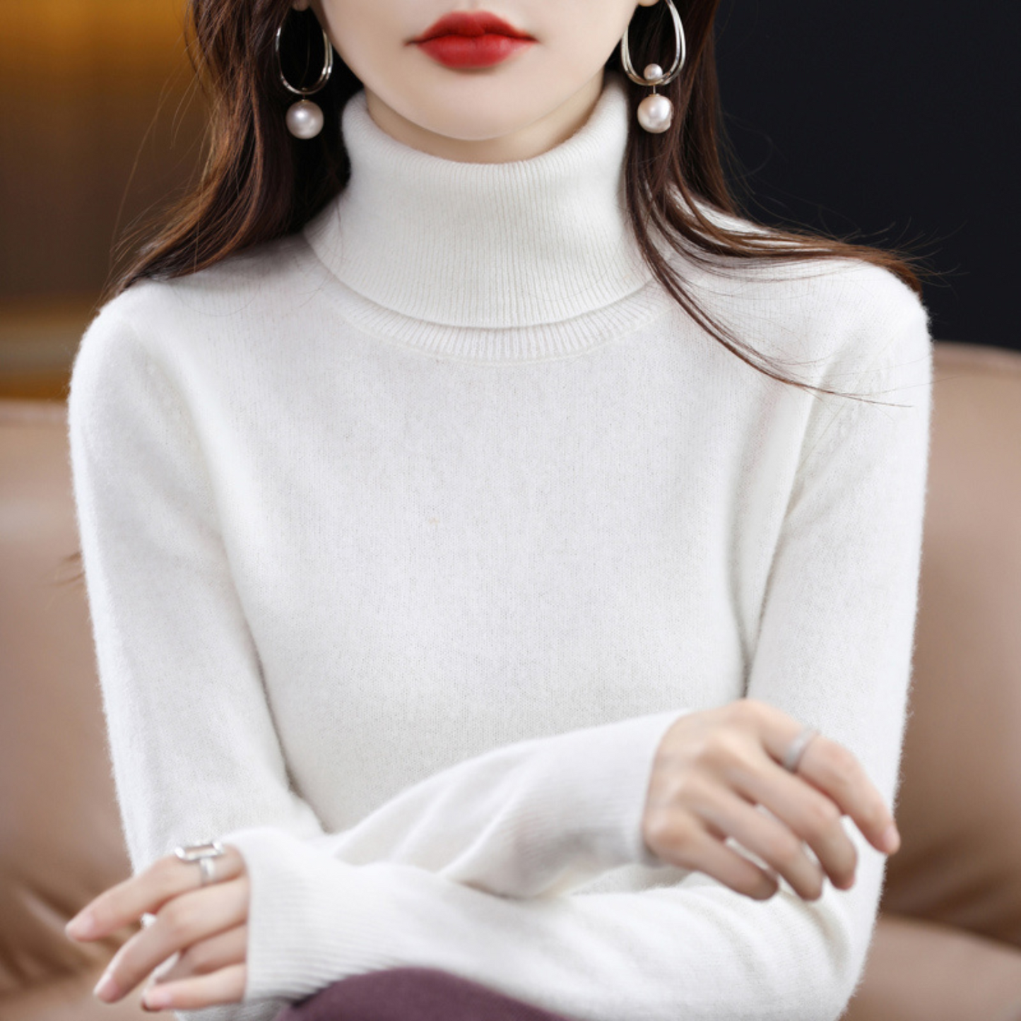 Pull à col roulé en cachemire -  Luxe et confort