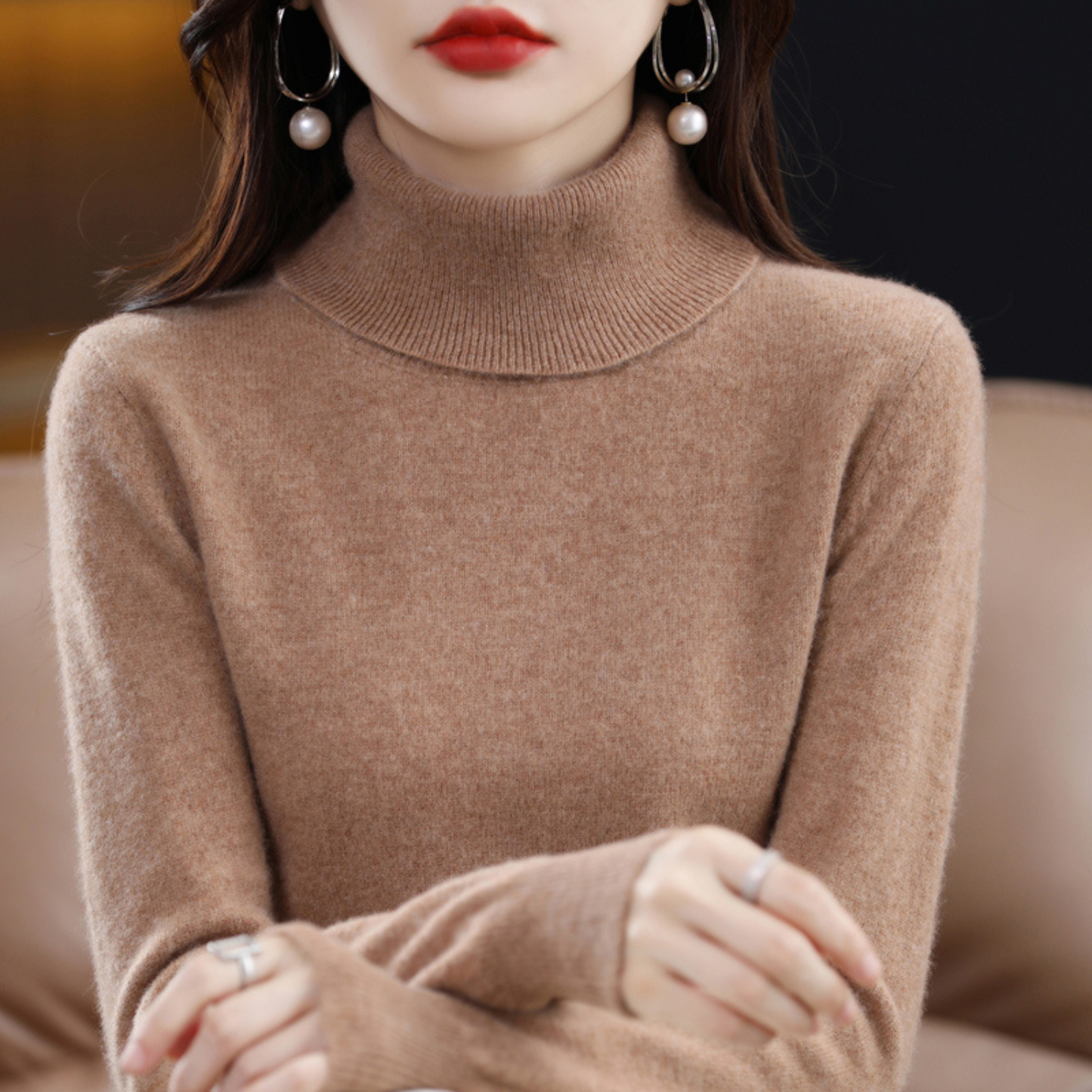 Pull à col roulé en cachemire -  Luxe et confort