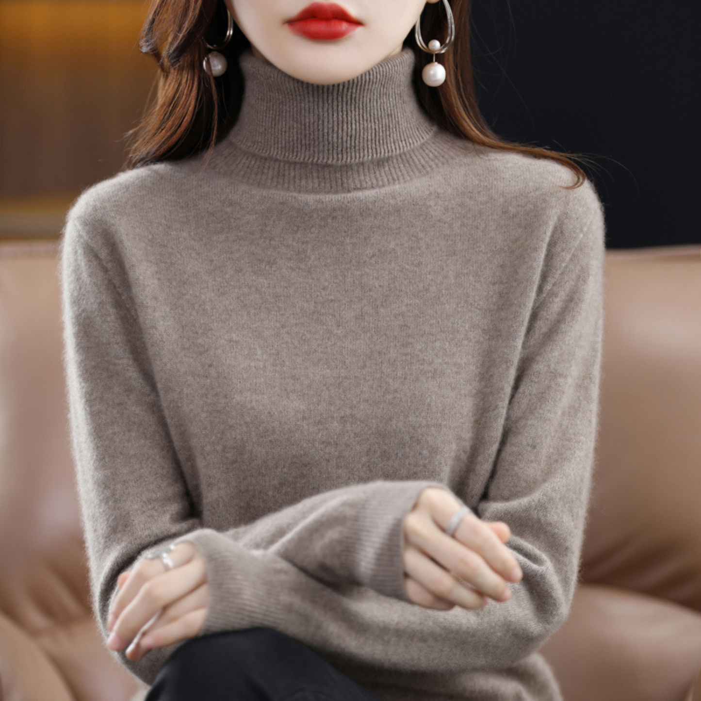 Pull à col roulé en cachemire -  Luxe et confort