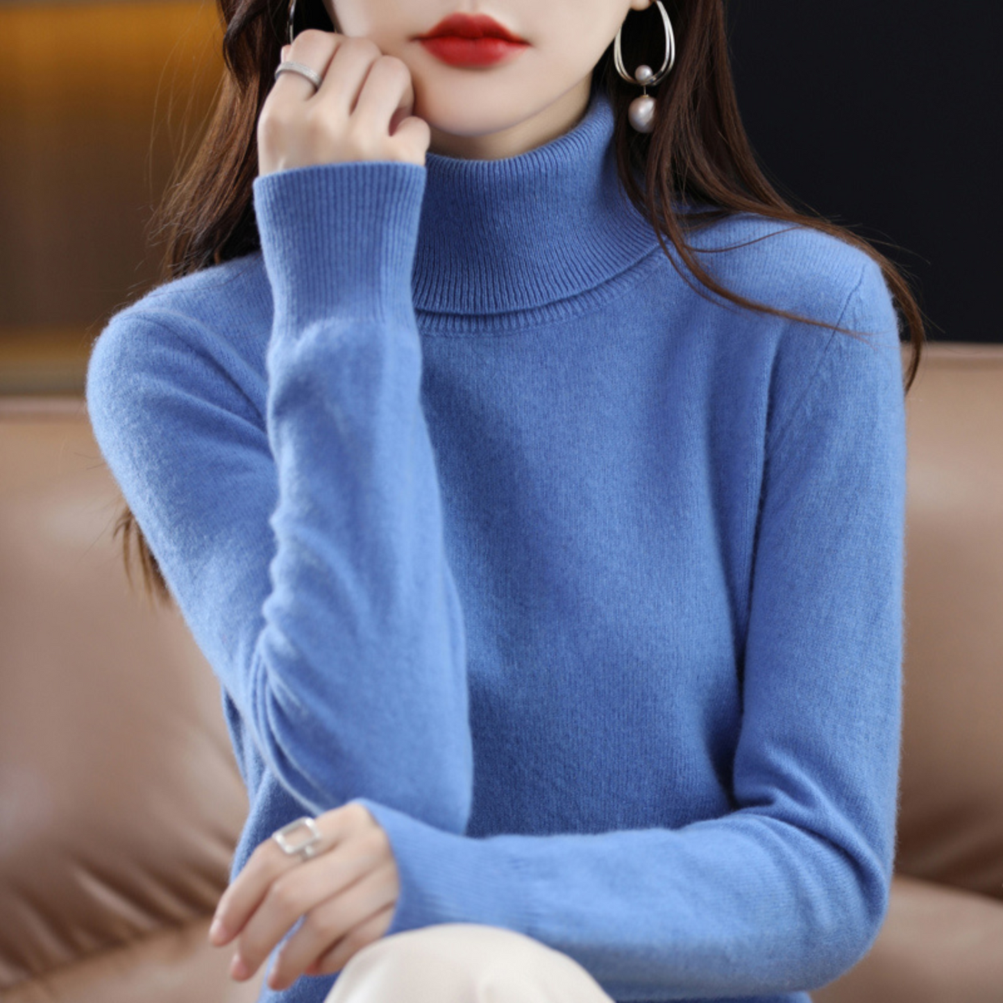 Pull à col roulé en cachemire -  Luxe et confort