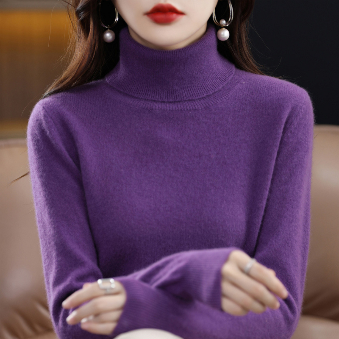 Pull à col roulé en cachemire -  Luxe et confort