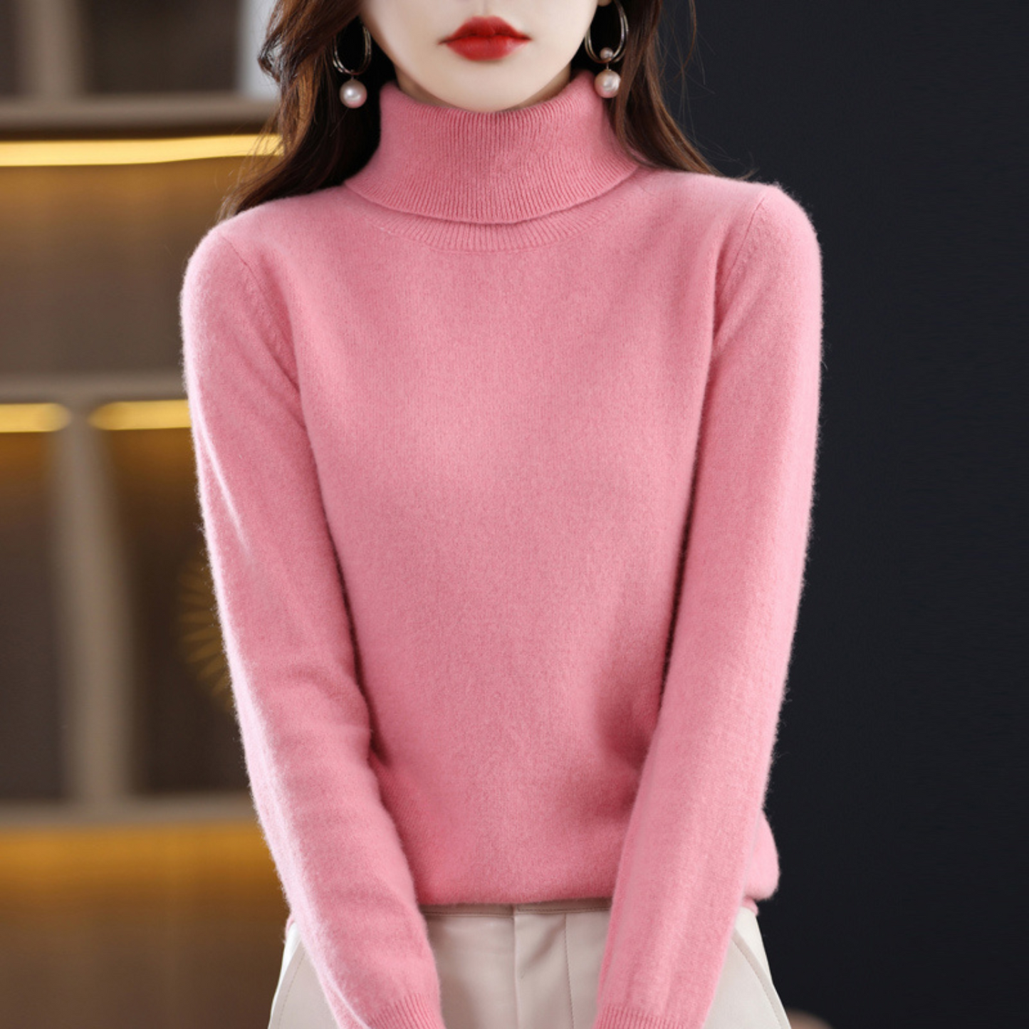 Pull à col roulé en cachemire -  Luxe et confort