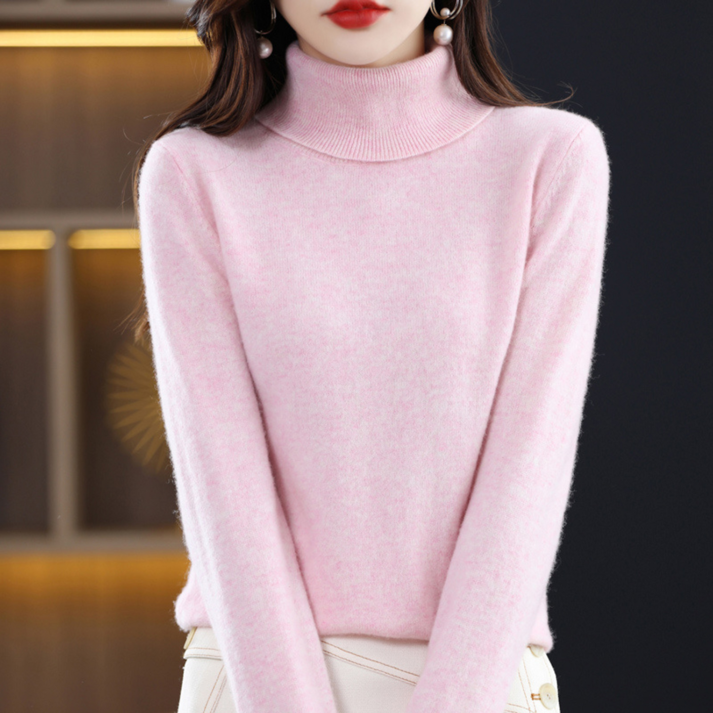 Pull à col roulé en cachemire -  Luxe et confort