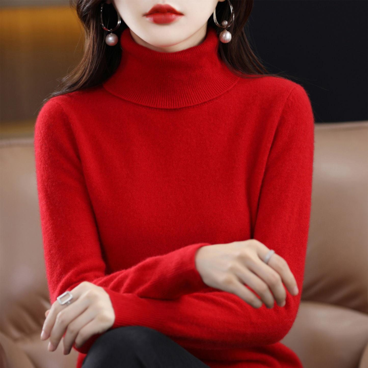 Pull à col roulé en cachemire -  Luxe et confort