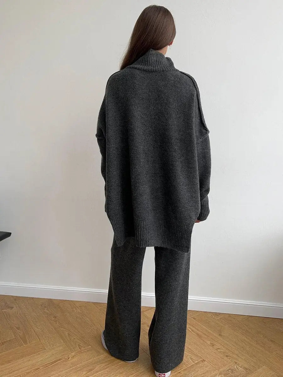 Nayla | Ensemble Maille pour Femme Oversize - Pull + Pantalon Large