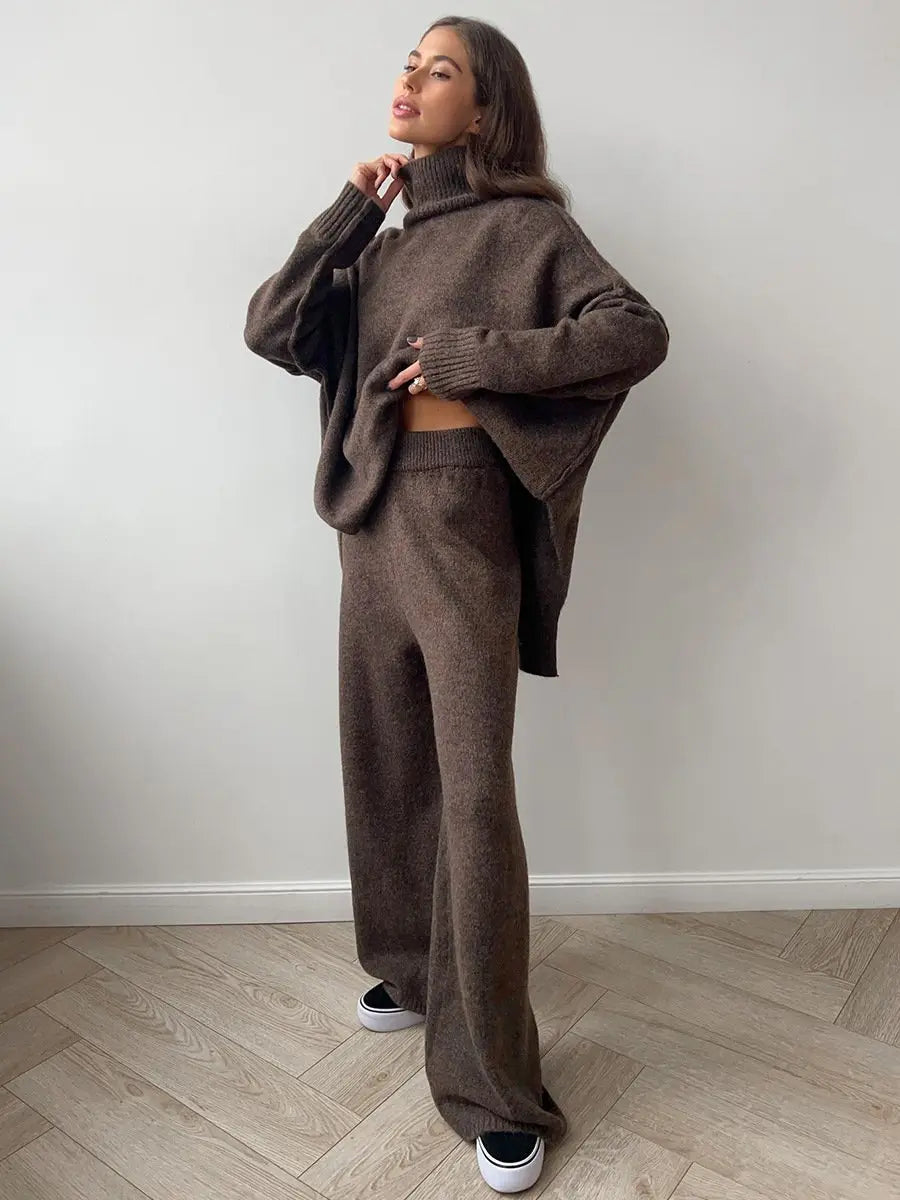 Nayla | Ensemble Maille pour Femme Oversize - Pull + Pantalon Large