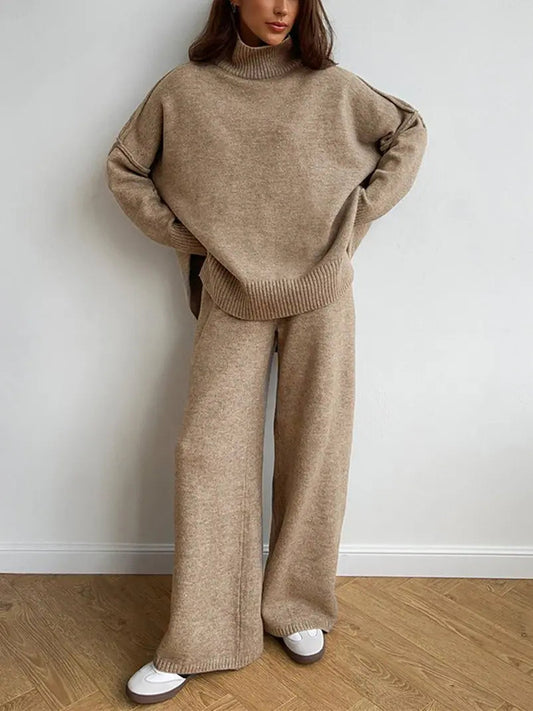 Nayla | Ensemble Maille pour Femme Oversize - Pull + Pantalon Large