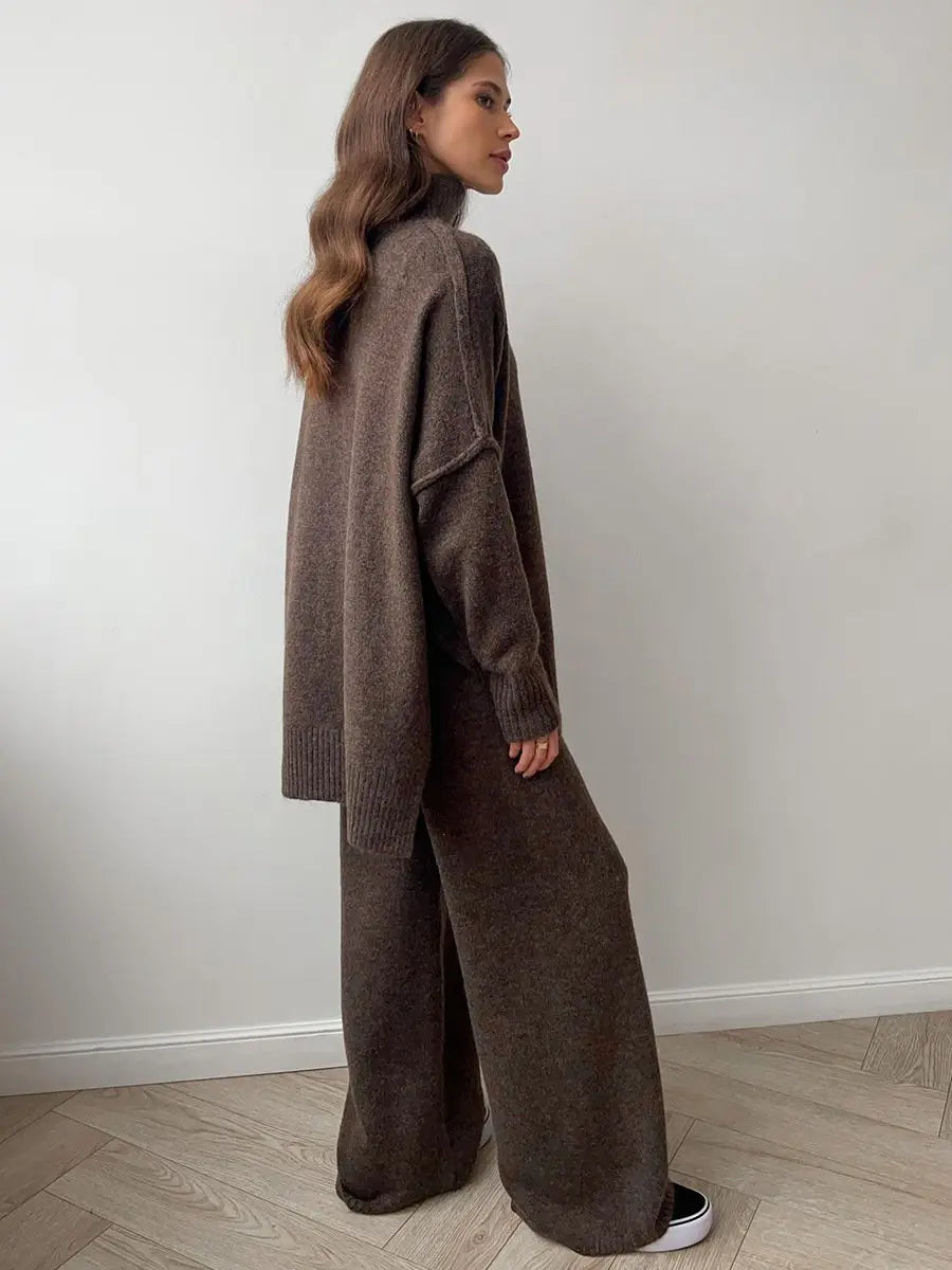 Nayla | Ensemble Maille pour Femme Oversize - Pull + Pantalon Large