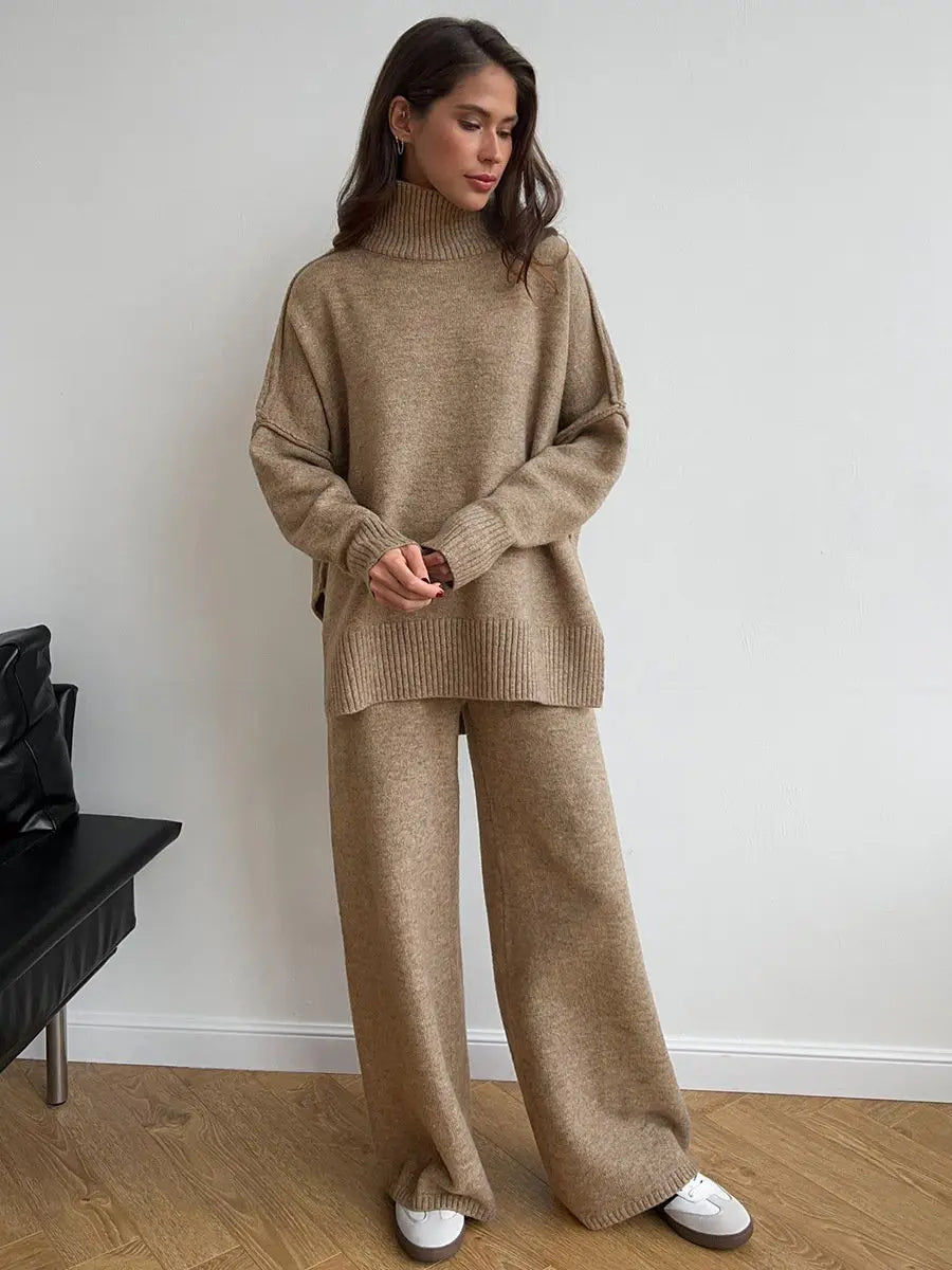 Nayla | Ensemble Maille pour Femme Oversize - Pull + Pantalon Large